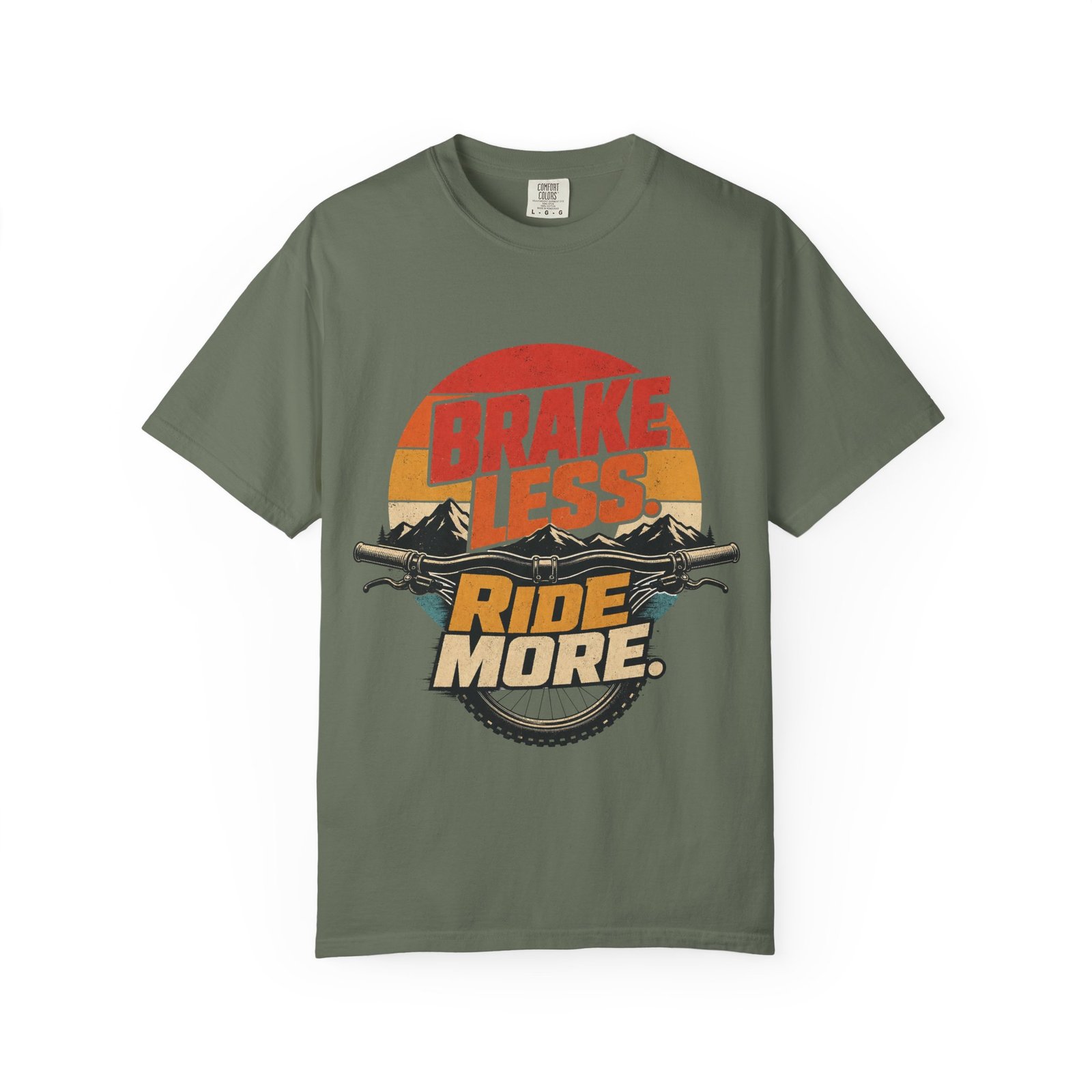 Brake Less - Ride More Mountain Bike T-Shirt - Image 3