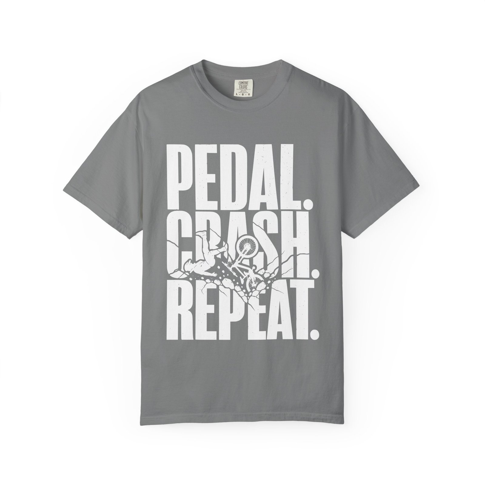 Pedal Crash Repeat Funny Mountain Bike T-Shirt - Image 5
