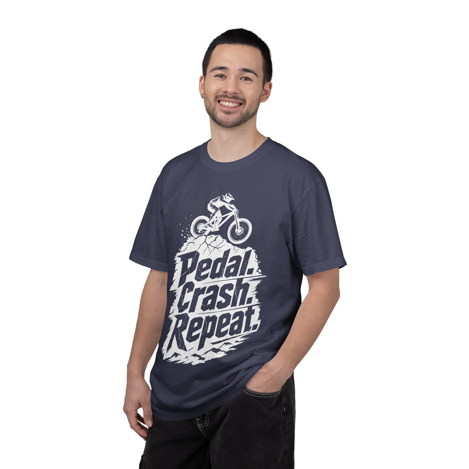 Pedal Crash Repeat Funny Mountain Biking MTB T-Shirt - Image 9