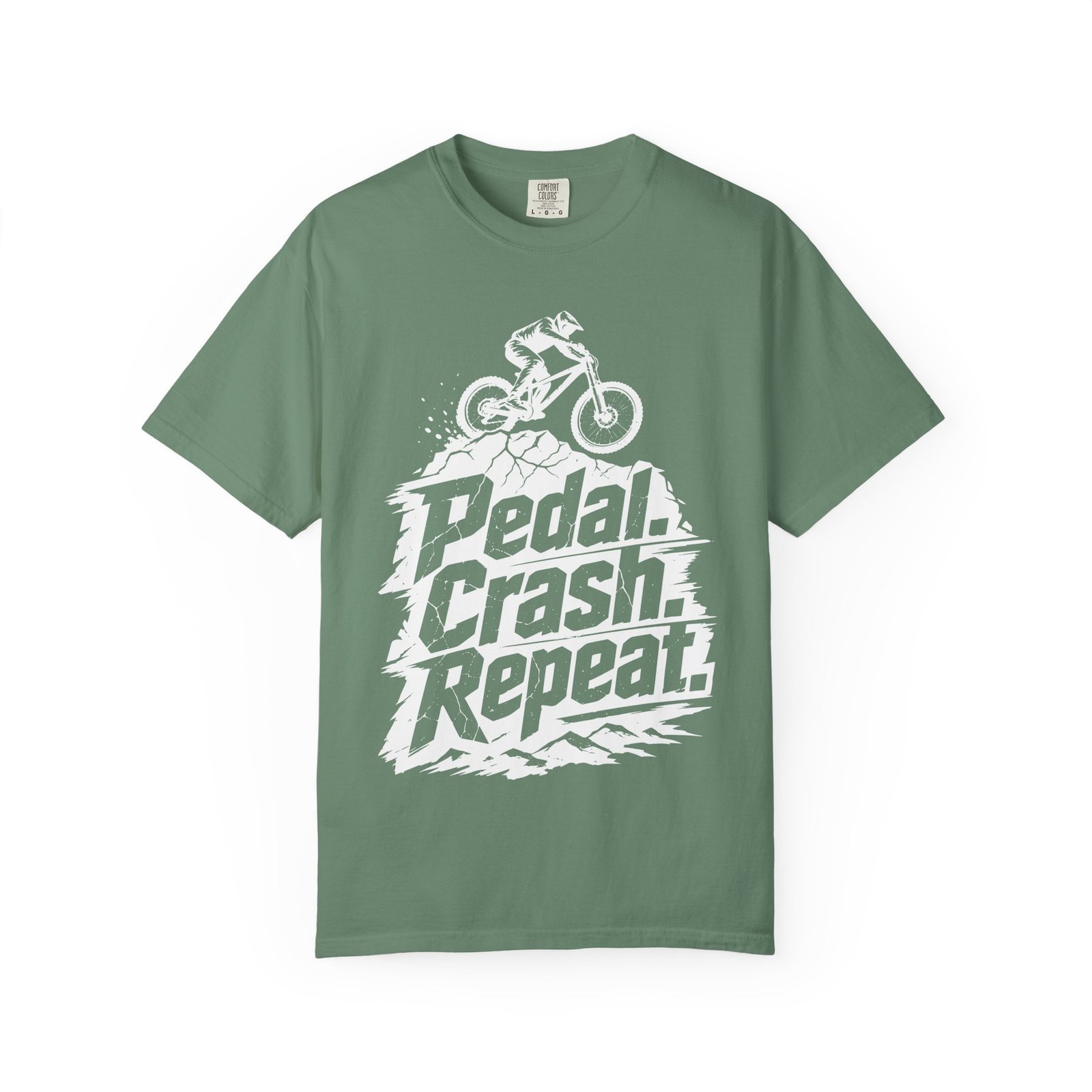 Pedal Crash Repeat Funny Mountain Biking MTB T-Shirt - Image 8