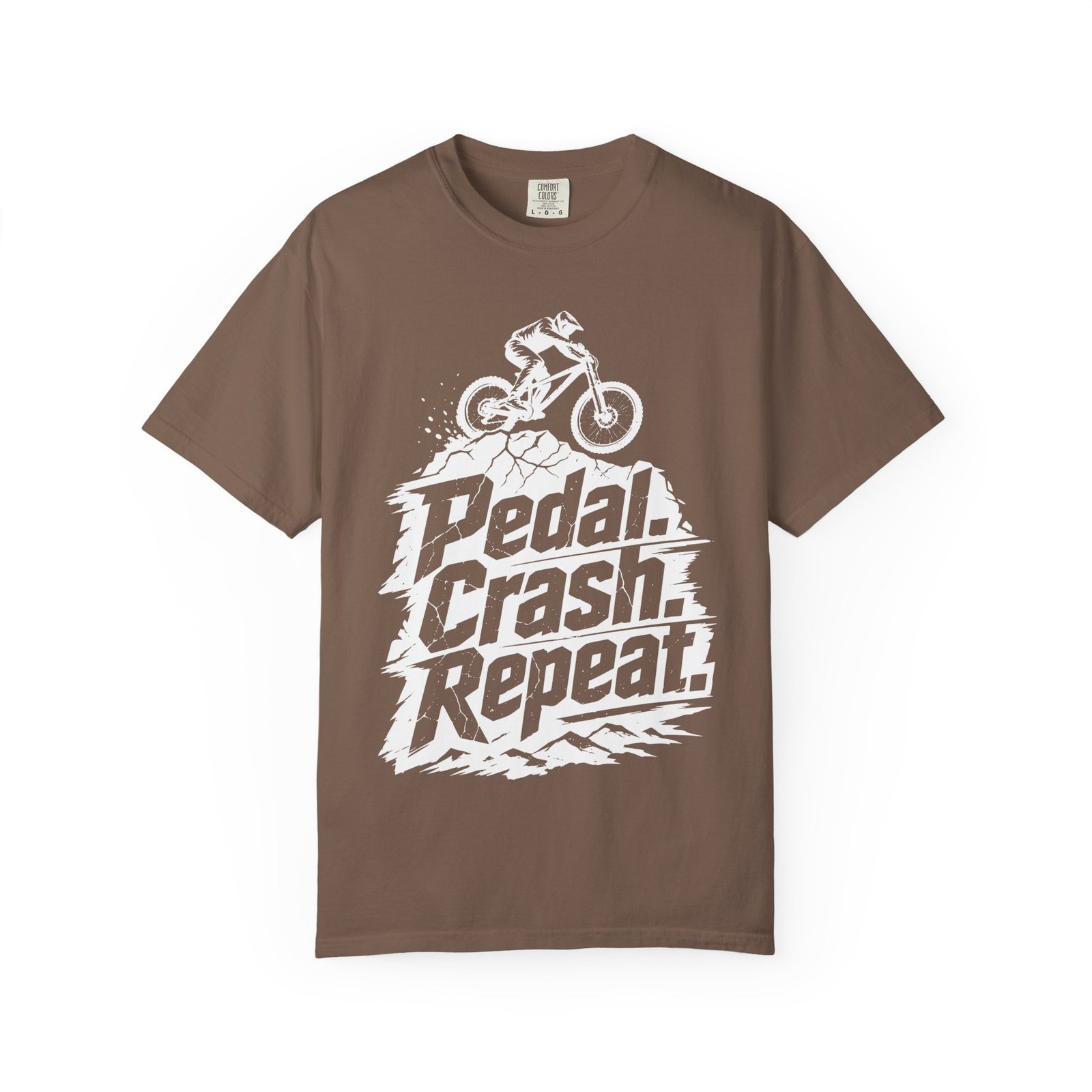 Pedal Crash Repeat Funny Mountain Biking MTB T-Shirt - Image 4