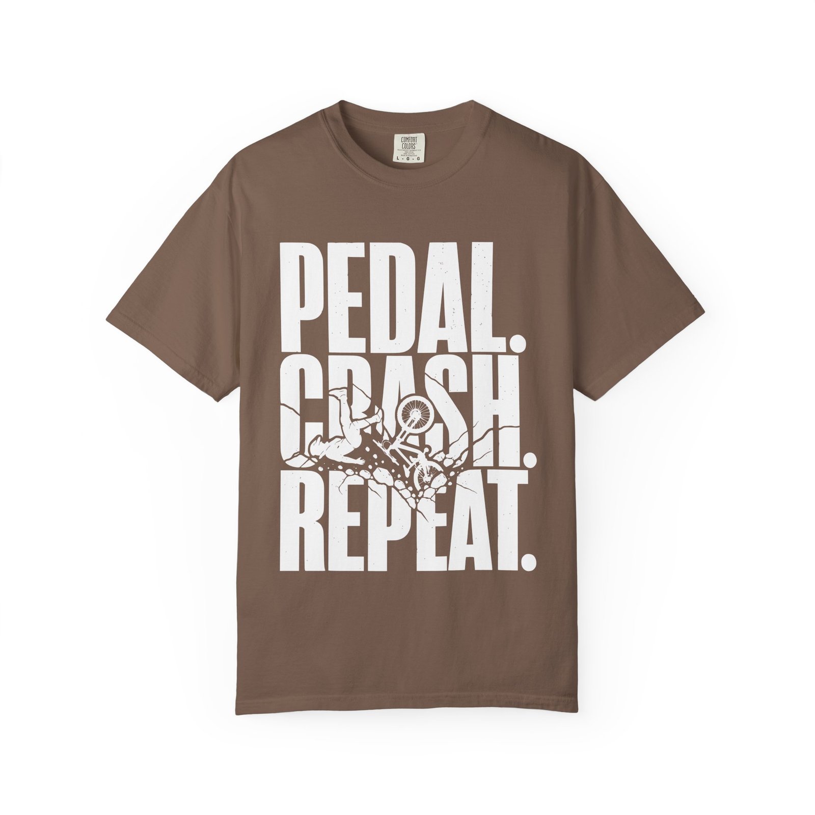 Pedal Crash Repeat Funny Mountain Bike T-Shirt - Image 4